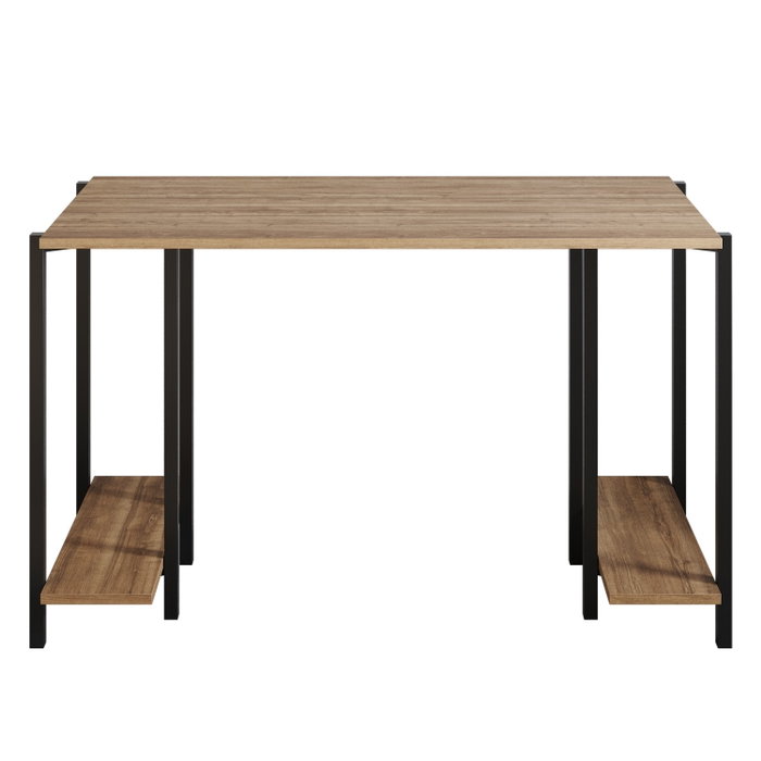 Hanah Home Escritorio Industrial Negro y Nogal con 2 Estantes Hanah Home Escritorio Industrial Negro y Nogal con 2 Estantes